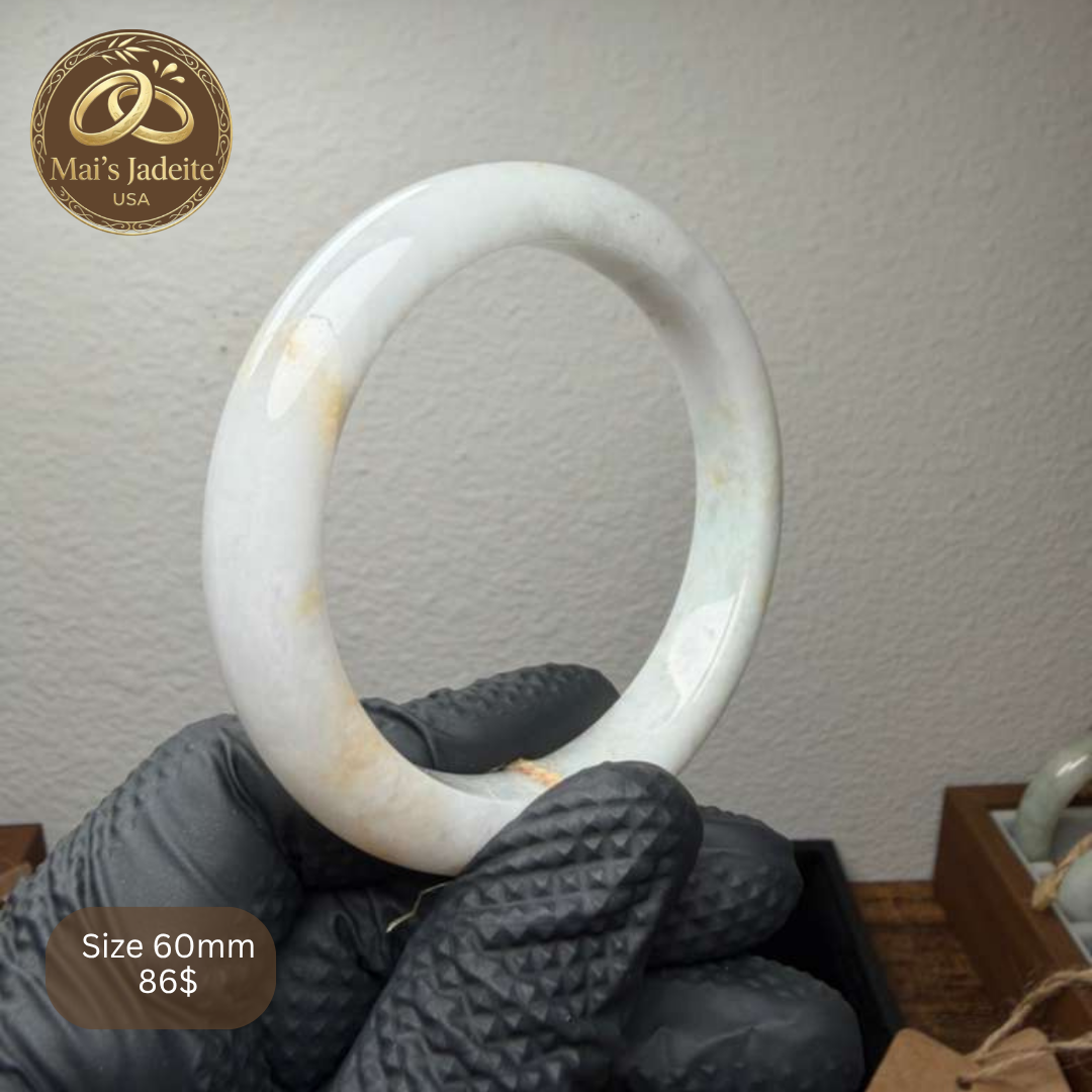 Mai's Jewelry Type A Natural Jadeite Bangle | 60mm | BA09
