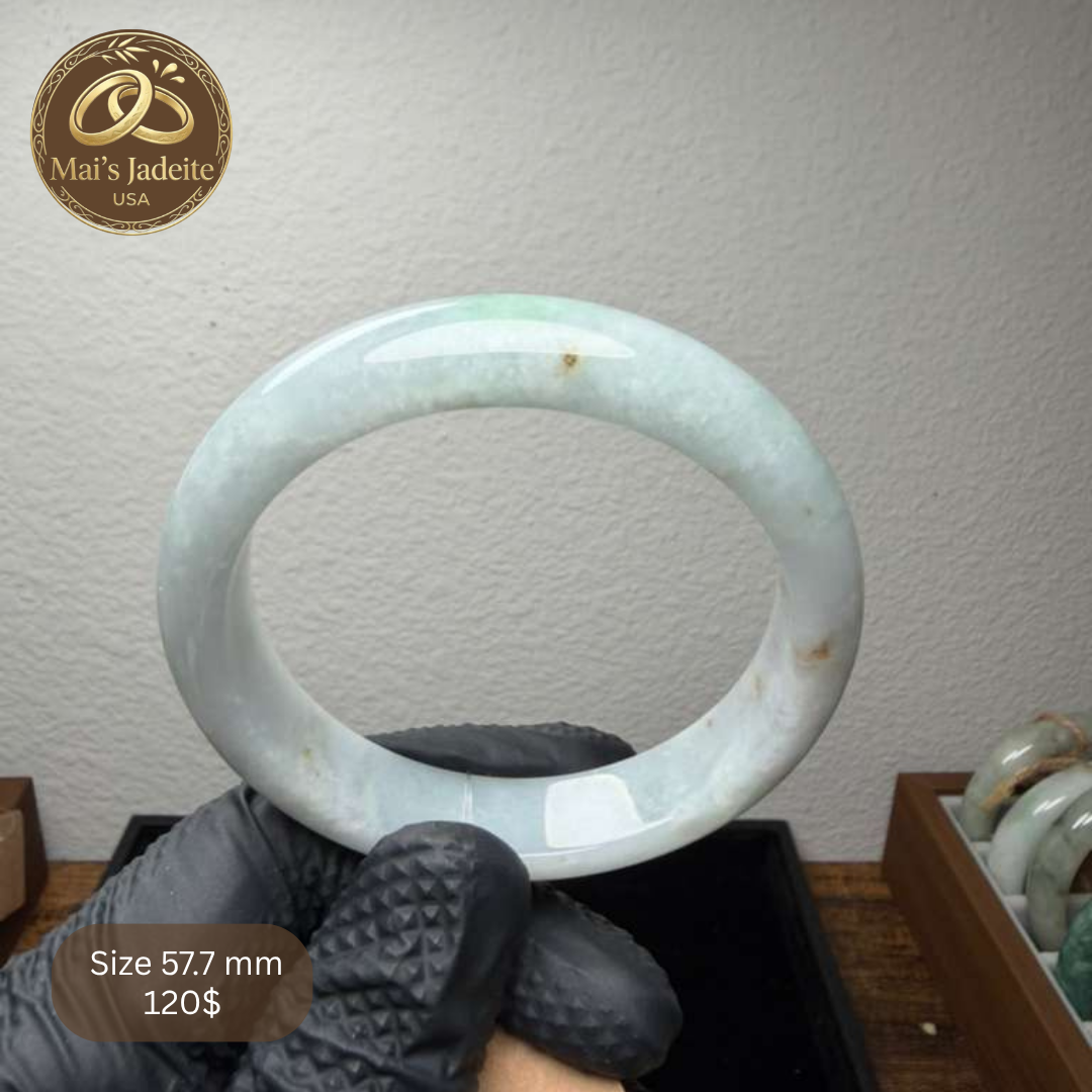 Mai's Jewelry Type A Natural Jadeite Bangle| 57.7mm | BA32