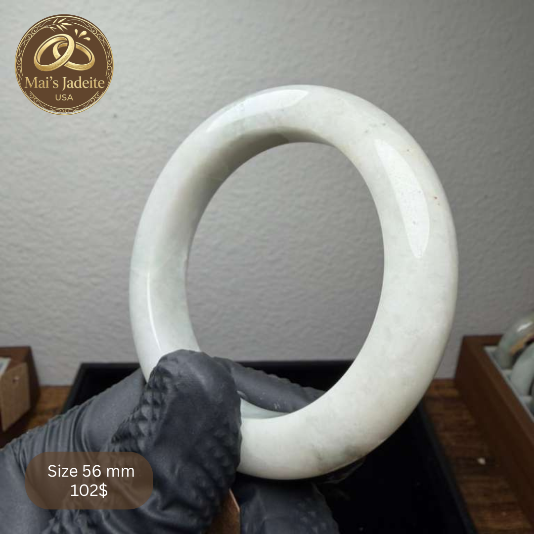 Mai's Jewelry Type A Natural Jadeite Bangle| 56mm | BA26