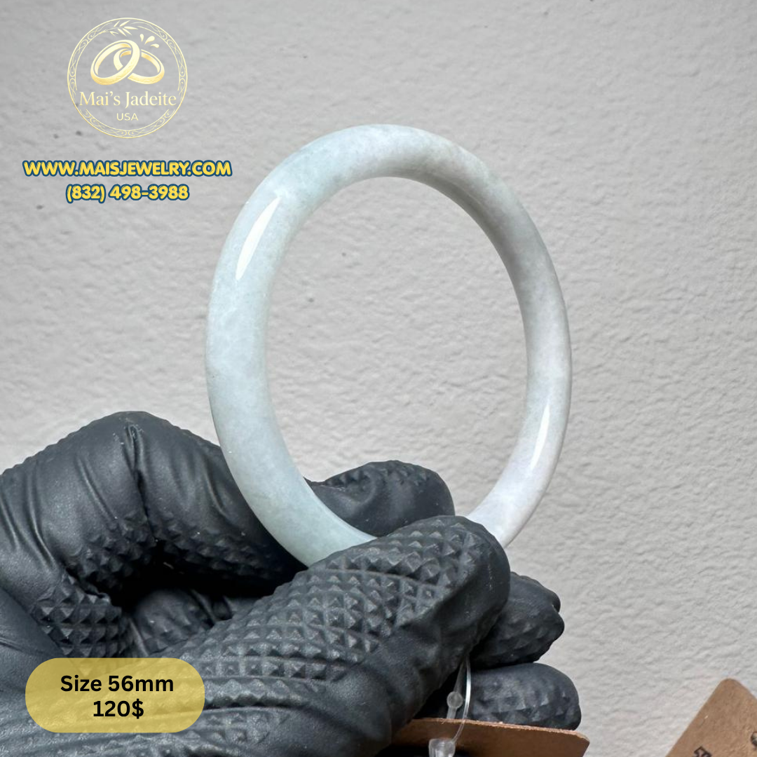 Mai's Jewelry Type A Natural Jadeite Bangle| 56mm | BA40