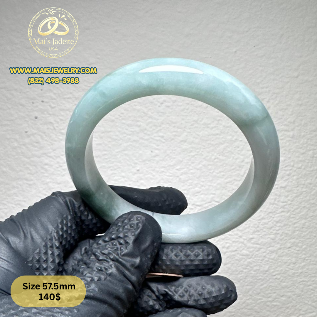 Mai's Jewelry Type A Natural Jadeite Bangle| 57.7 mm | BA47