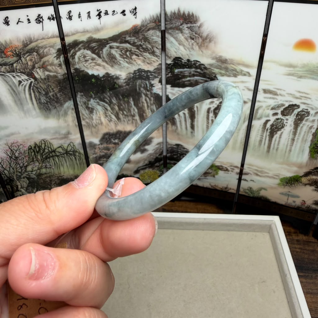 Type A Burmese Jadeite Jade Bangle | Size 60.5mm | SKU 503