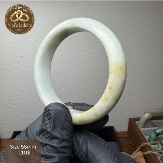 Mai's Jewelry Type A Natural Jadeite Bangle | 58mm | BA13