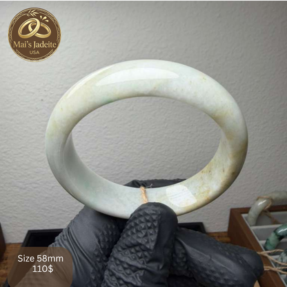 Mai's Jewelry Type A Natural Jadeite Bangle | 58mm | BA13