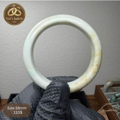 Mai's Jewelry Type A Natural Jadeite Bangle | 58mm | BA13