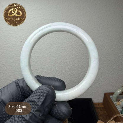 Mai's Jewelry Type A Natural Jadeite Bangle | 61mm | BA12