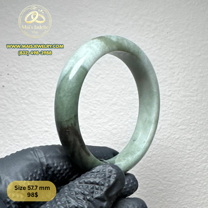 Mai's Jewelry Type A Natural Jadeite Bangle| 57.7 mm | BA49