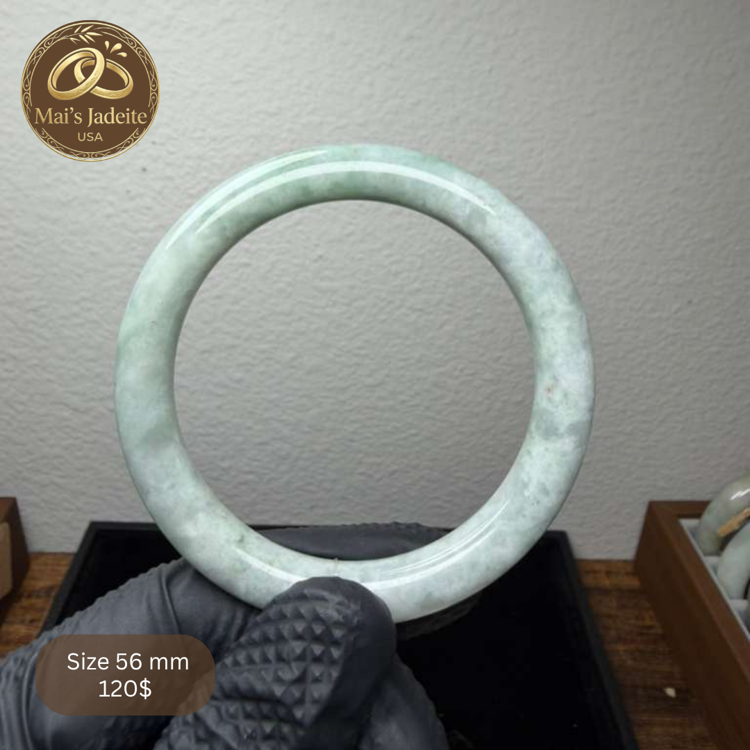 Mai's Jewelry Type A Natural Jadeite Bangle| 56mm | BA29