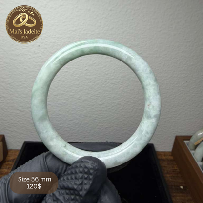 Mai's Jewelry Type A Natural Jadeite Bangle| 56mm | BA29
