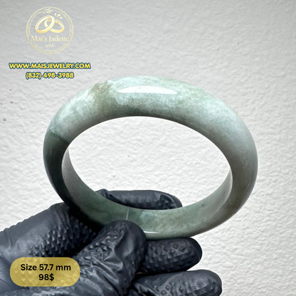 Mai's Jewelry Type A Natural Jadeite Bangle| 57.7 mm | BA49