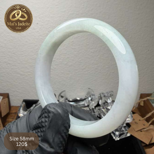 Mai's Jewelry Type A Natural Jadeite Bangle |58mm| BA16