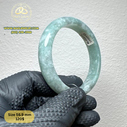 Mai's Jewelry Type A Natural Jadeite Bangle| 56.9 mm | BA50