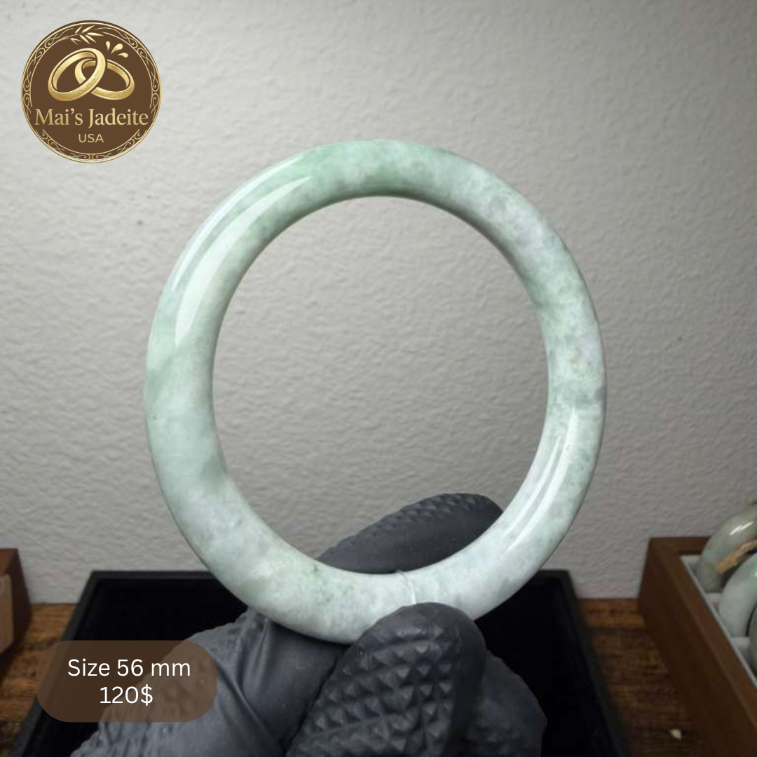Mai's Jewelry Type A Natural Jadeite Bangle| 56mm | BA29