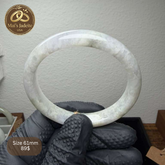 Mai's Jewelry Type A Natural Jadeite Bangle | 62mm | BA10