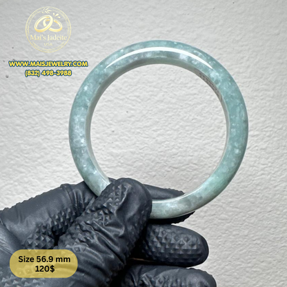 Mai's Jewelry Type A Natural Jadeite Bangle| 56.9 mm | BA50