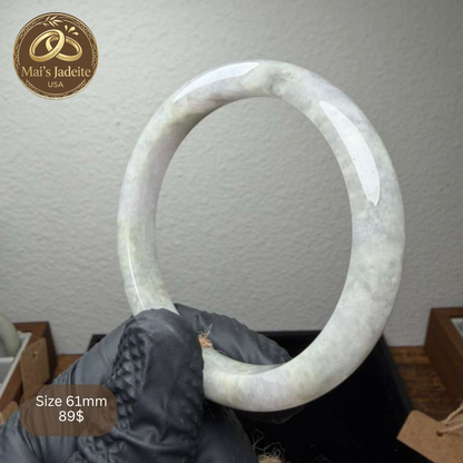 Mai's Jewelry Type A Natural Jadeite Bangle | 62mm | BA10