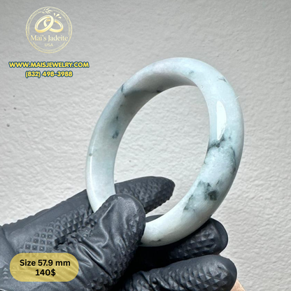 Mai's Jewelry Type A Natural Jadeite Bangle| 57.9 mm | BA51