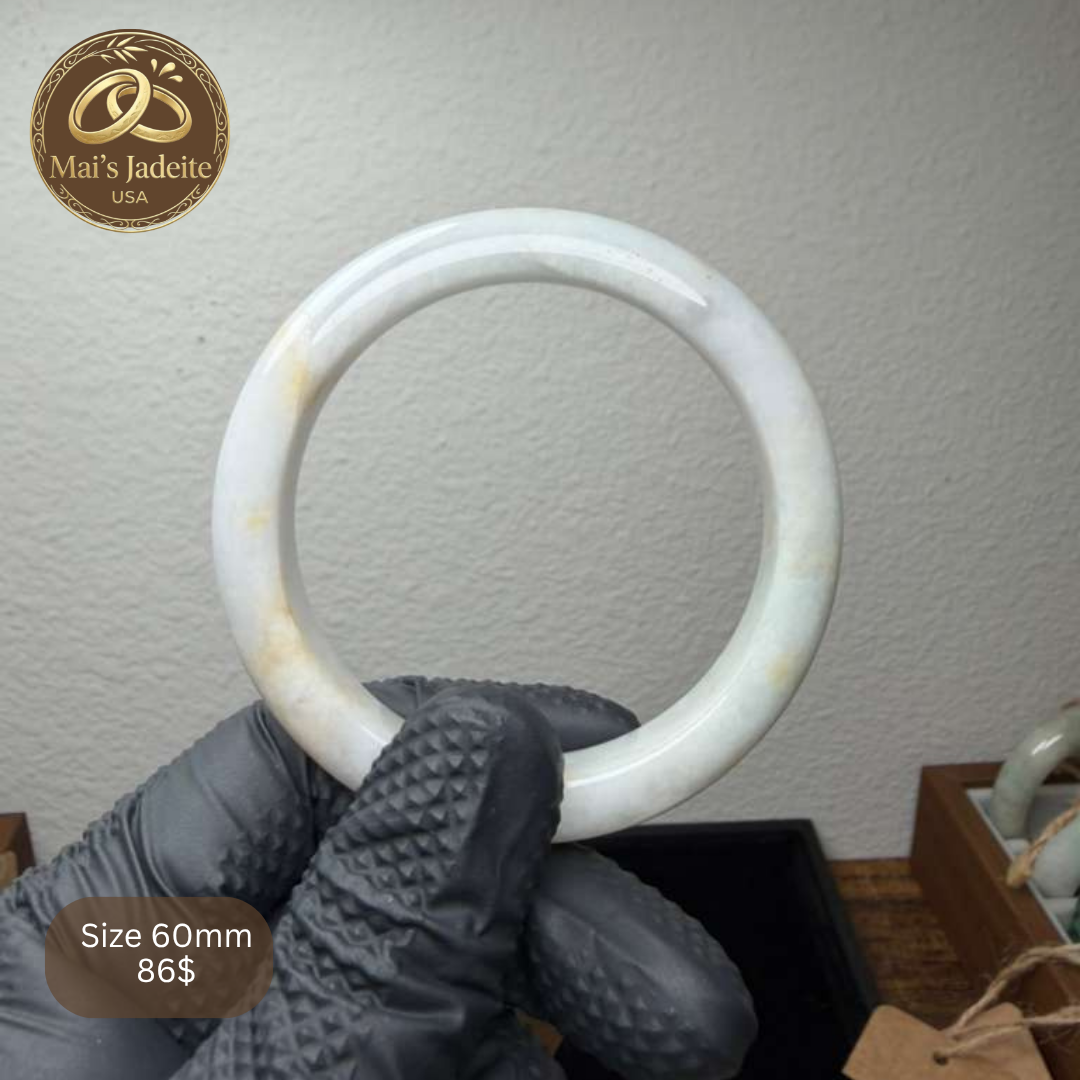 Mai's Jewelry Type A Natural Jadeite Bangle | 60mm | BA09
