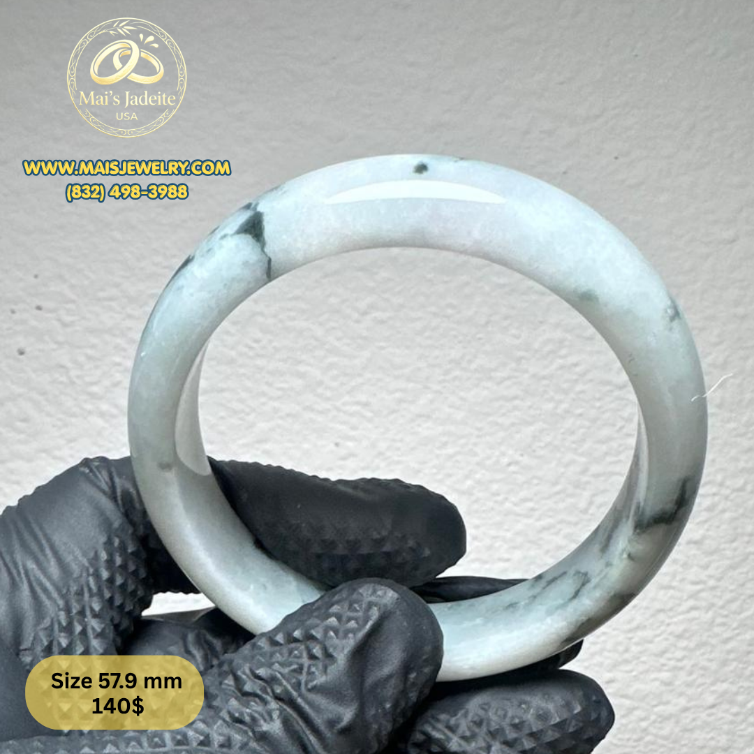 Mai's Jewelry Type A Natural Jadeite Bangle| 57.9 mm | BA51
