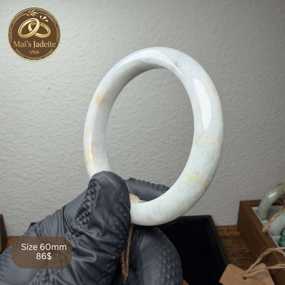 Mai's Jewelry Type A Natural Jadeite Bangle | 60mm | BA09