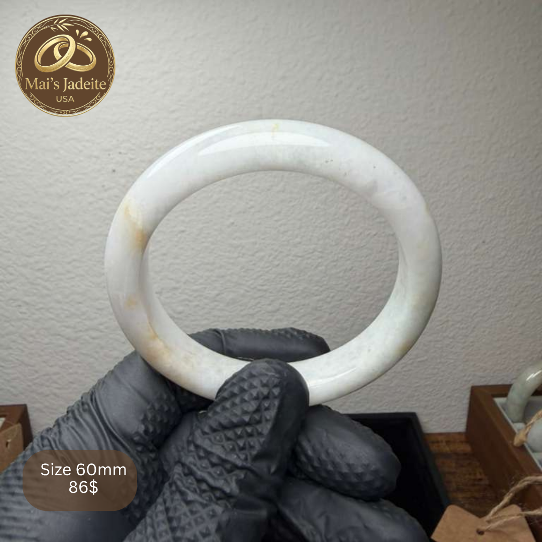 Mai's Jewelry Type A Natural Jadeite Bangle | 60mm | BA09