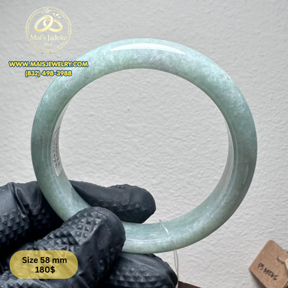 Mai's Jewelry Type A Natural Jadeite Bangle| 58mm | BA52