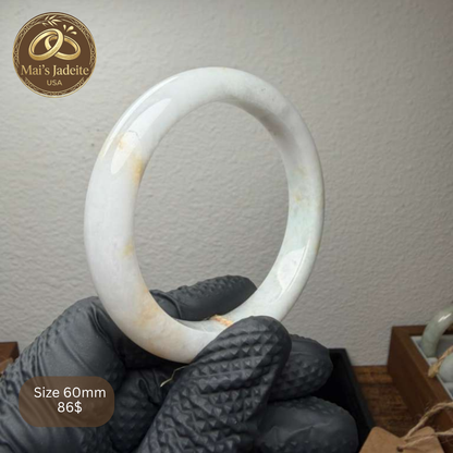 Mai's Jewelry Type A Natural Jadeite Bangle | 60mm | BA09