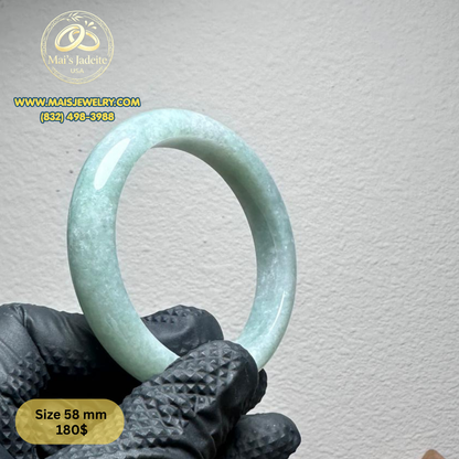 Mai's Jewelry Type A Natural Jadeite Bangle| 58mm | BA52