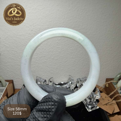 Mai's Jewelry Type A Natural Jadeite Bangle |58mm| BA16