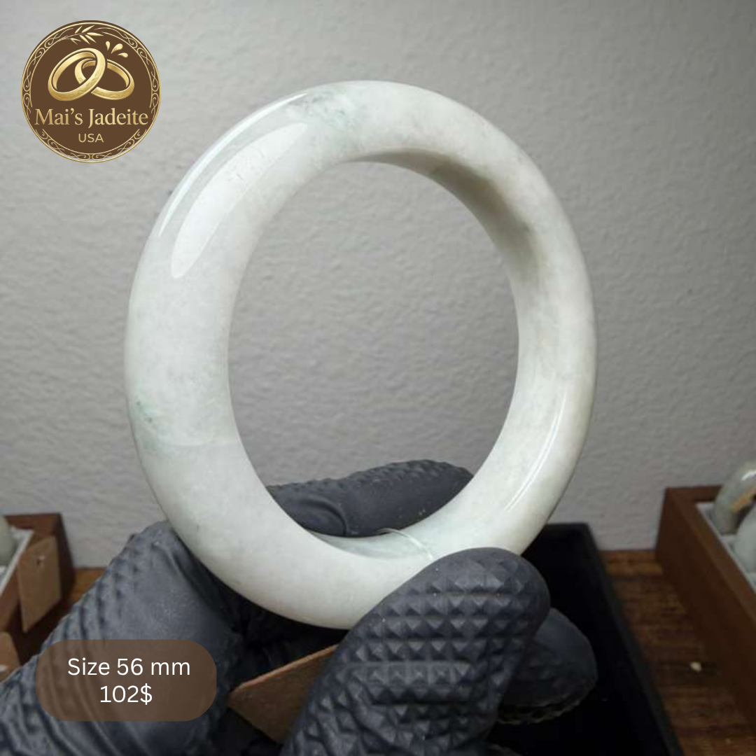 Mai's Jewelry Type A Natural Jadeite Bangle| 56mm | BA26