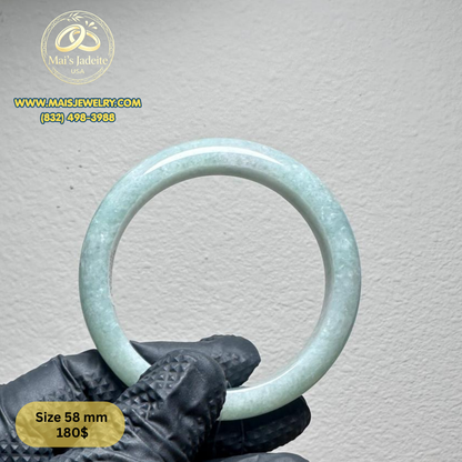 Mai's Jewelry Type A Natural Jadeite Bangle| 58mm | BA52