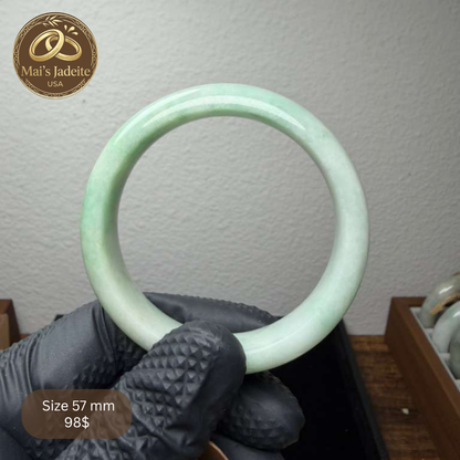 Mai's Jewelry Type A Natural Jadeite Bangle| 57mm | BA31