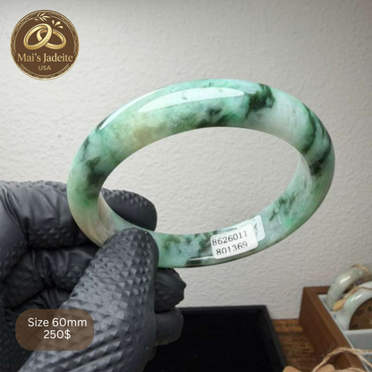 Mai's Jewelry Type A Natural Jadeite Bangle | 59mm | BA08