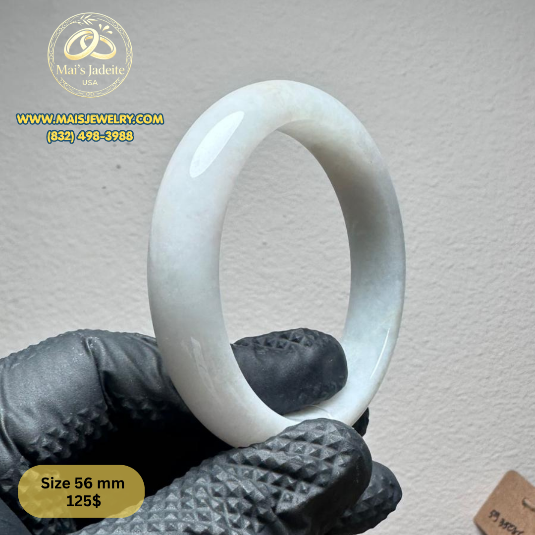 Mai's Jewelry Type A Natural Jadeite Bangle| 56 mm | BA53