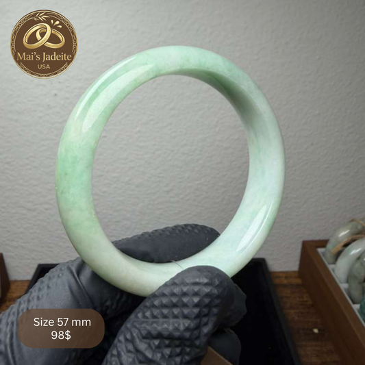 Mai's Jewelry Type A Natural Jadeite Bangle| 57mm | BA31