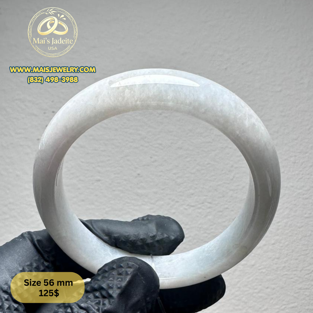 Mai's Jewelry Type A Natural Jadeite Bangle| 56 mm | BA53