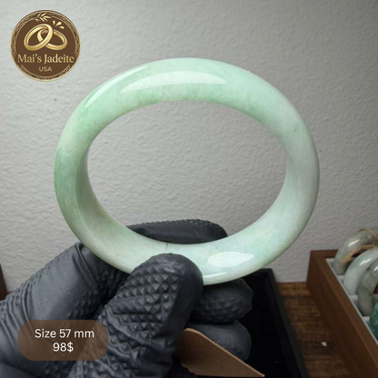 Mai's Jewelry Type A Natural Jadeite Bangle| 57mm | BA31