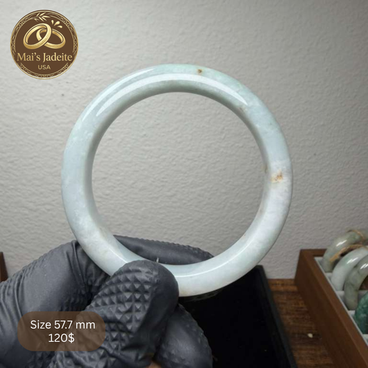 Mai's Jewelry Type A Natural Jadeite Bangle| 57.7mm | BA32