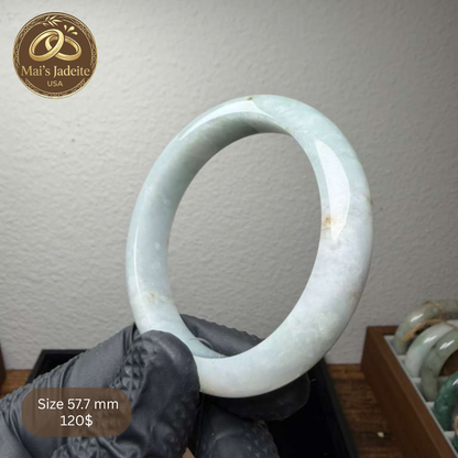 Mai's Jewelry Type A Natural Jadeite Bangle| 57.7mm | BA32