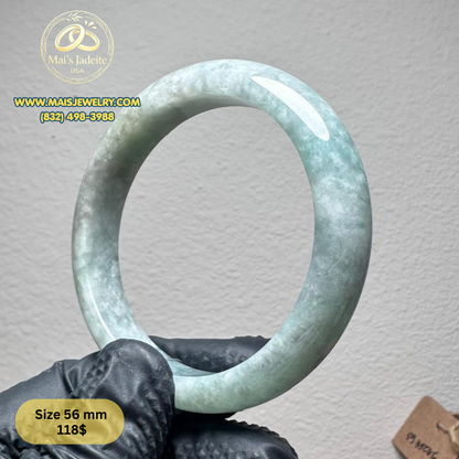 Mai's Jewelry Type A Natural Jadeite Bangle| 56 mm | BA54