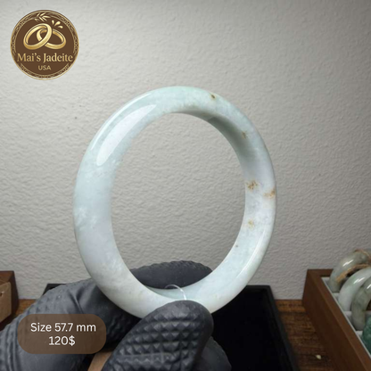 Mai's Jewelry Type A Natural Jadeite Bangle| 57.7mm | BA32