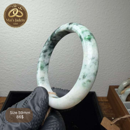 Mai's Jewelry Type A Natural Jadeite Bangle | 60mm | BA07