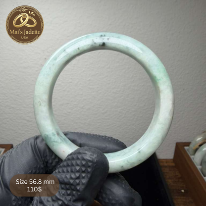 Mai's Jewelry Type A Natural Jadeite Bangle| 56.8mm | BA33