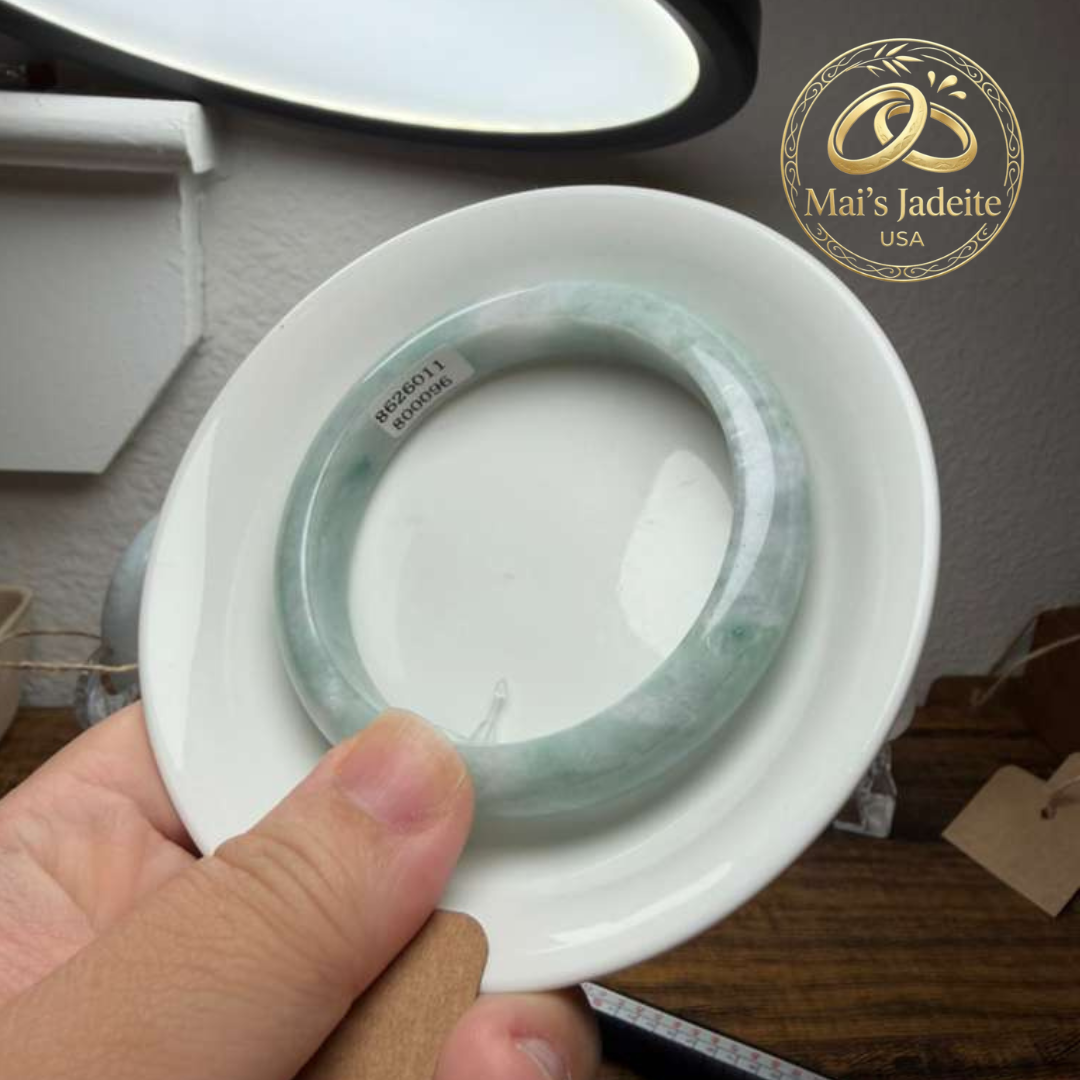 Mai's Jewelry Type A Natural Jadeite Bangle | 57mm | BA220M05