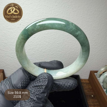 Mai's Jewelry Type A Natural Jadeite Bangle| 59.9mm | BA20