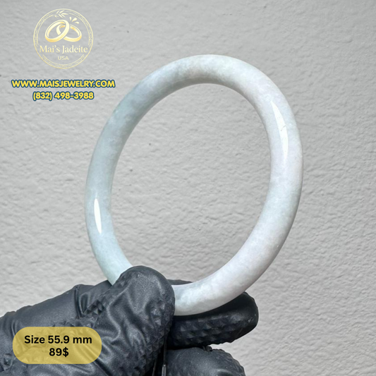 Mai's Jewelry Type A Natural Jadeite Bangle| 55.9 mm | BA56