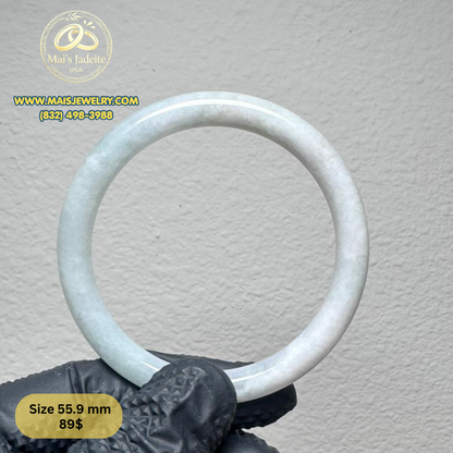 Mai's Jewelry Type A Natural Jadeite Bangle| 55.9 mm | BA56