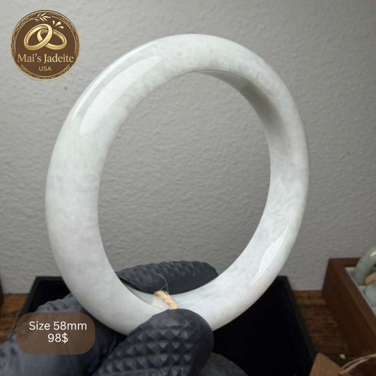 Mai's Jewelry Type A Natural Jadeite Bangle | 58mm | BA06