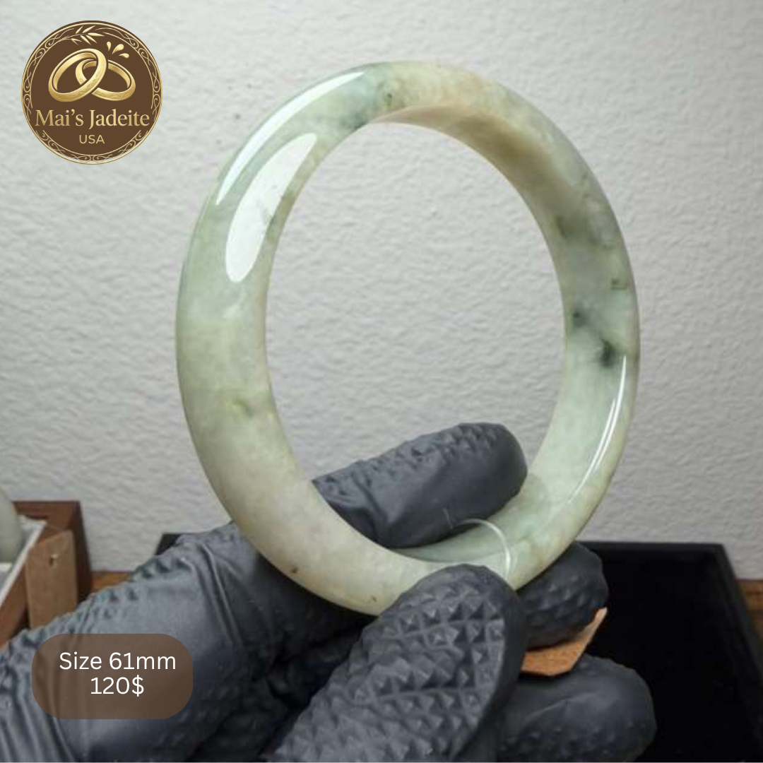 Mai's Jewelry Type A Natural Jadeite Bangle| 62mm | BA19