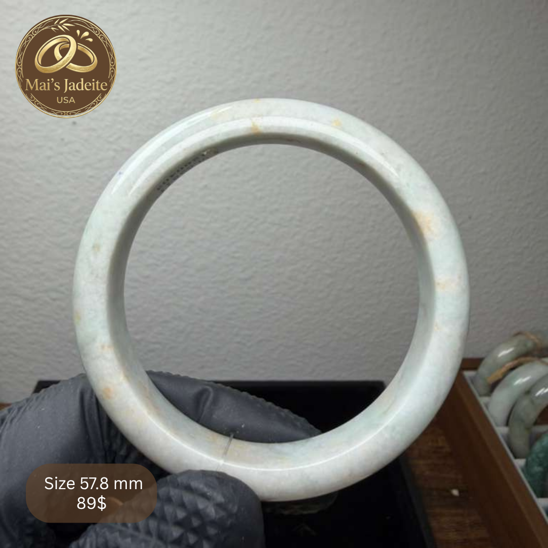 Mai's Jewelry Type A Natural Jadeite Bangle| 57.8mm | BA24